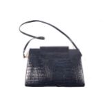 ITALIAN LEATHER NAVY VINTAGE HANDBAG