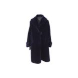 NAVY FUR COAT