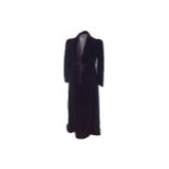 FULL LENGTH BLACK VELVET PADDED VINTAGE COATby Sachs New York