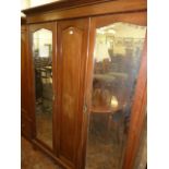 Victorian mahogany mirror door wardrobe
