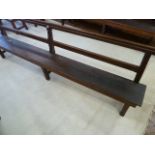 Victorian pitch pine open back bench approx 114"