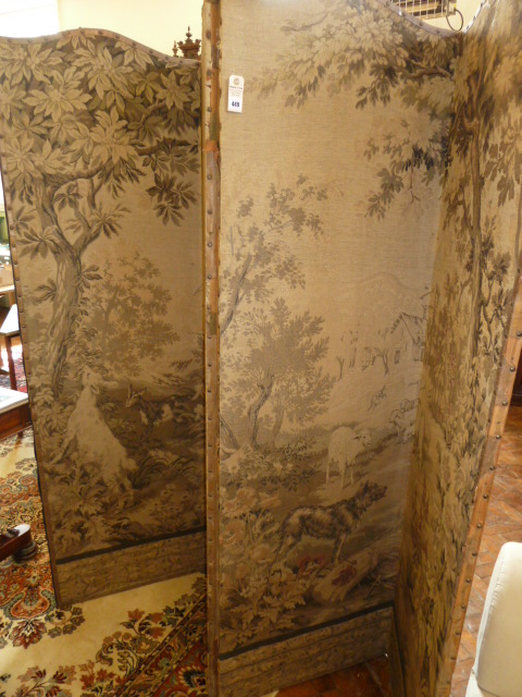 4-fold tapestry alpine scene dressing screen