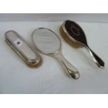 Silver and tortoiseshell hair brush,