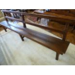 Victorian pitch pine open back bench approx 110"