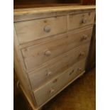 Victorian pine 5 drawer chest