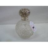 Silver top cut glass perfume bottle - Birmingham 1904