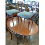 Reproduction mahogany dining table & 4 chairs
