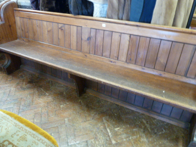 Victorian pitch pine church pew