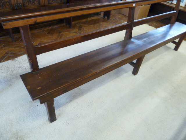 Victorian pitch pine open back bench approx 106"