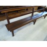 Victorian pitch pine open back bench approx 106"