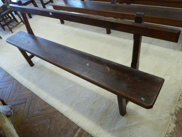 Victorian pitch pine open back bench approx 83"