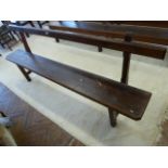 Victorian pitch pine open back bench approx 83"