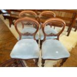 Set 4 Victorian mahogany balloon back dining chairs