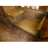 Old charm oak telephone seat