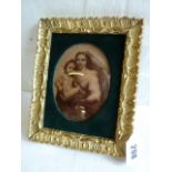 Gilt frame crystoleum - mother and child
