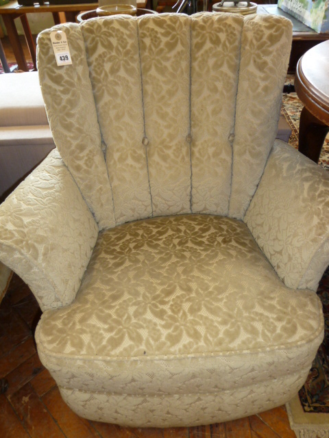 1940's cut moqette swivel armchair