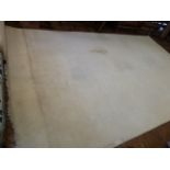 Large cream woollen carpet approx 21' x 12'