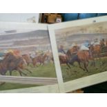 Pair unframed pencil signed racing prints - Paul Hart