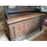 19thC carved oak tray top sideboard