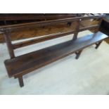 Victorian pitch pine open back bench approx 97"