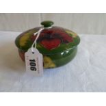 Moorcroft Hibiscus powder pot and cover