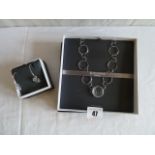 Waterford crystal sterling silver necklace and earrings set (in boxes)