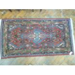 Iranian shiraz hearth rug approx 5' x 2'6"