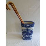 Blue & white pottery stick stand