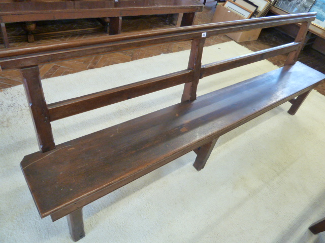 Victorian pitch pine open back bench approx 96"