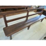 Victorian pitch pine open back bench approx 96"