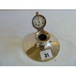 Silver Capstan inkwell pocket watch holder - Asprey,