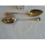 Pair silver table spoons - London 1806