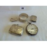 Silver vestas, envelope stamp case,