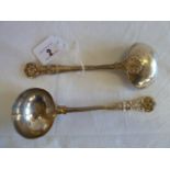 Pair Kings pattern silver ladles London 1853