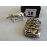 Sterling silver pig vesta and dragon vesta (2)