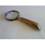 Silver rimmed bone handle magnifying glass - Sheffield 1907