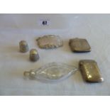 Silver vestas, thimbles,