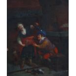 Maler und Kopist des 19. Jh. "Wirtshausszene", Kücheninterieur mit einem vor dem Kamin sitzenden