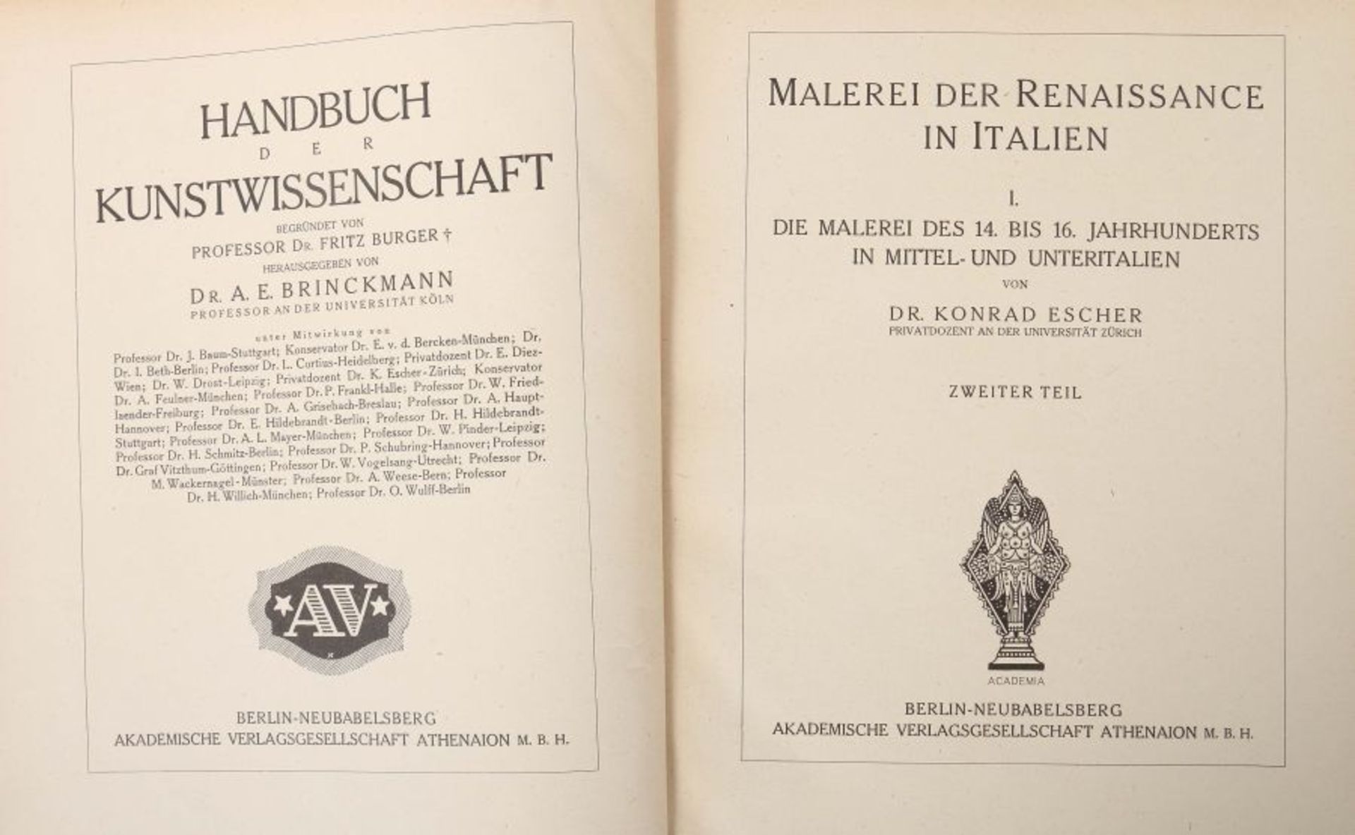 Burger & Brinckmann Handbuch der Kunstwissenschaft, Berlin, Athenaion, 1913-30, 9 Bde., je mit - Bild 2 aus 3