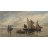 Runge, Julius Röbel/Mecklenburg 1843 - 1922 Lindau. "Heringsfischer vor Anker", Küstenszene mit