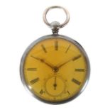 Herrentaschenuhr England, wohl Chester, Anfang 20. Jh., Silber, Schlüsselaufzug, Emailzifferblatt