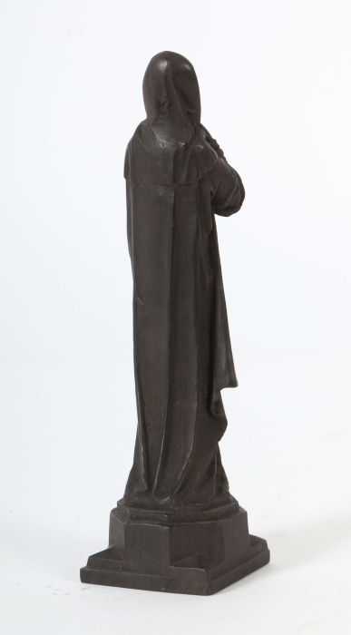 Bildschnitzer und Kopist des 19. Jh. "Betende", Ebenholz, vollplastische Figur einer Frau im - Image 3 of 3