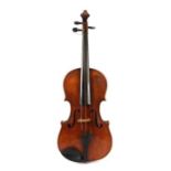 Geige mit 2 Bögen auf Zettel bez. Antonius Stradivarius Cremonensis, Faciebat Anno 17.., Signe mit