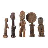 Konvolut Figuren Burkina Faso, Ghana, Nigeria u.a., Stamm der Mossi, Ashanti, Yoruba u.a., Holz