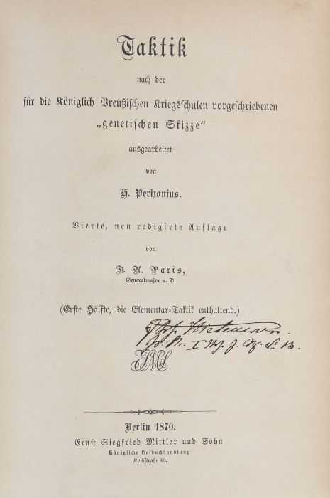 4 Bücher Militaria Peirzonius, Taktik nach der für die Königlich Preußischen Kriegsschulen - Image 6 of 7