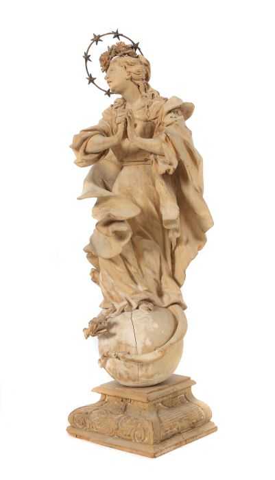 Rokokobildschnitzer des 18. Jh. Oberschwaben oder Alpenraum "Madonna Immaculata", Lindenholz - Image 2 of 6