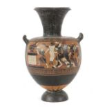 Hydria-Vase Griechenland, 19./20. Jh., rötlicher Scherben, bauchiger Korpus mit ausgestelltem Hals