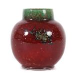 Ikora-Vase WMF Geislingen, 1930er Jahre, farbloses Kristallglas, dickwandig, modelgeblasen,