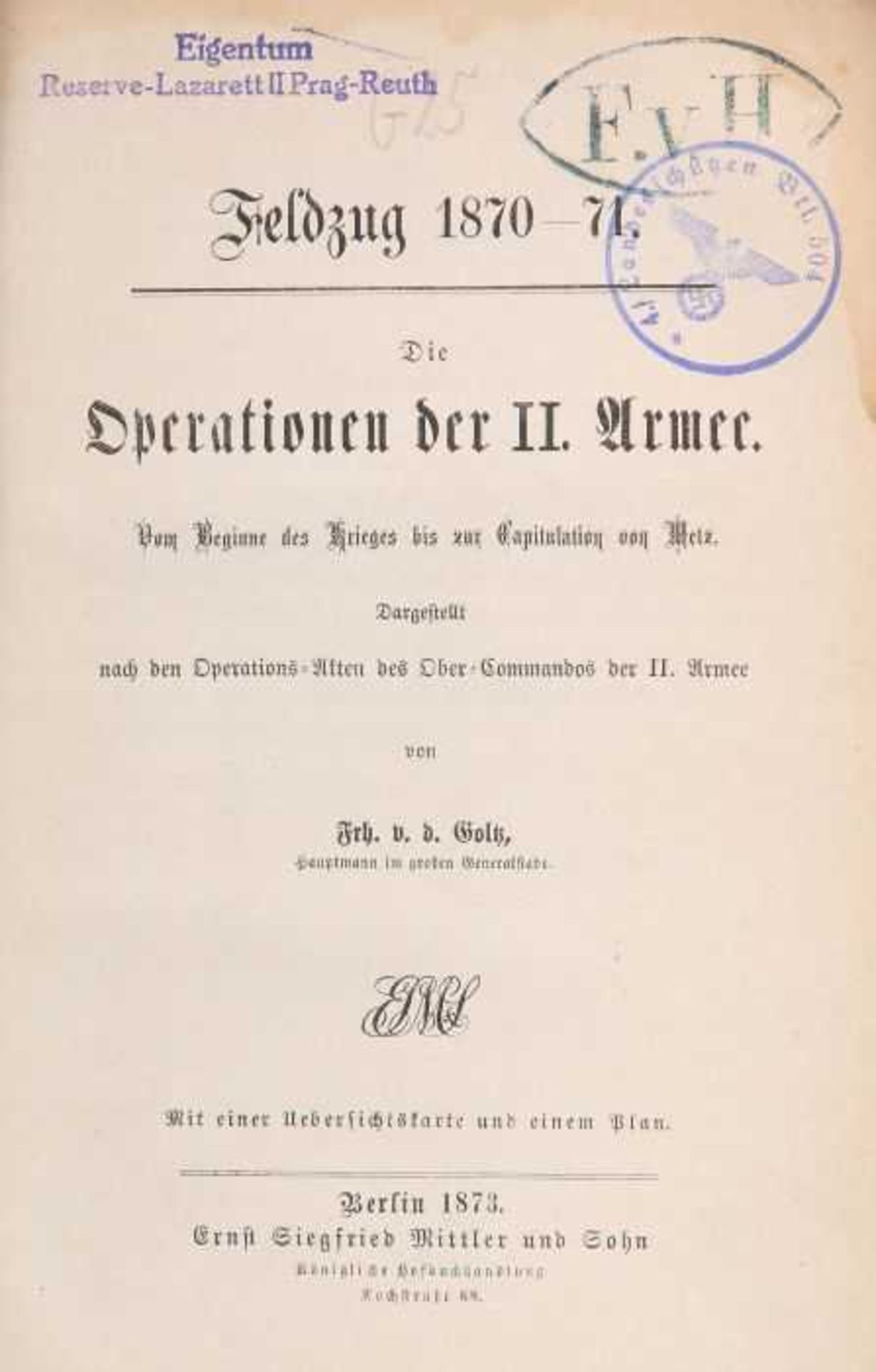 5 Bücher Militaria Fabricius, Besancon-Pontarlier, Oldenburg, Stalling, 1913, 4 Bde.; Freiherr von - Bild 3 aus 5
