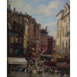 Canella, wohl Giuseppe d. Ä. Verona 1788 - 1847 Florenz, Landschaftsmaler. "Markt in den Straßen
